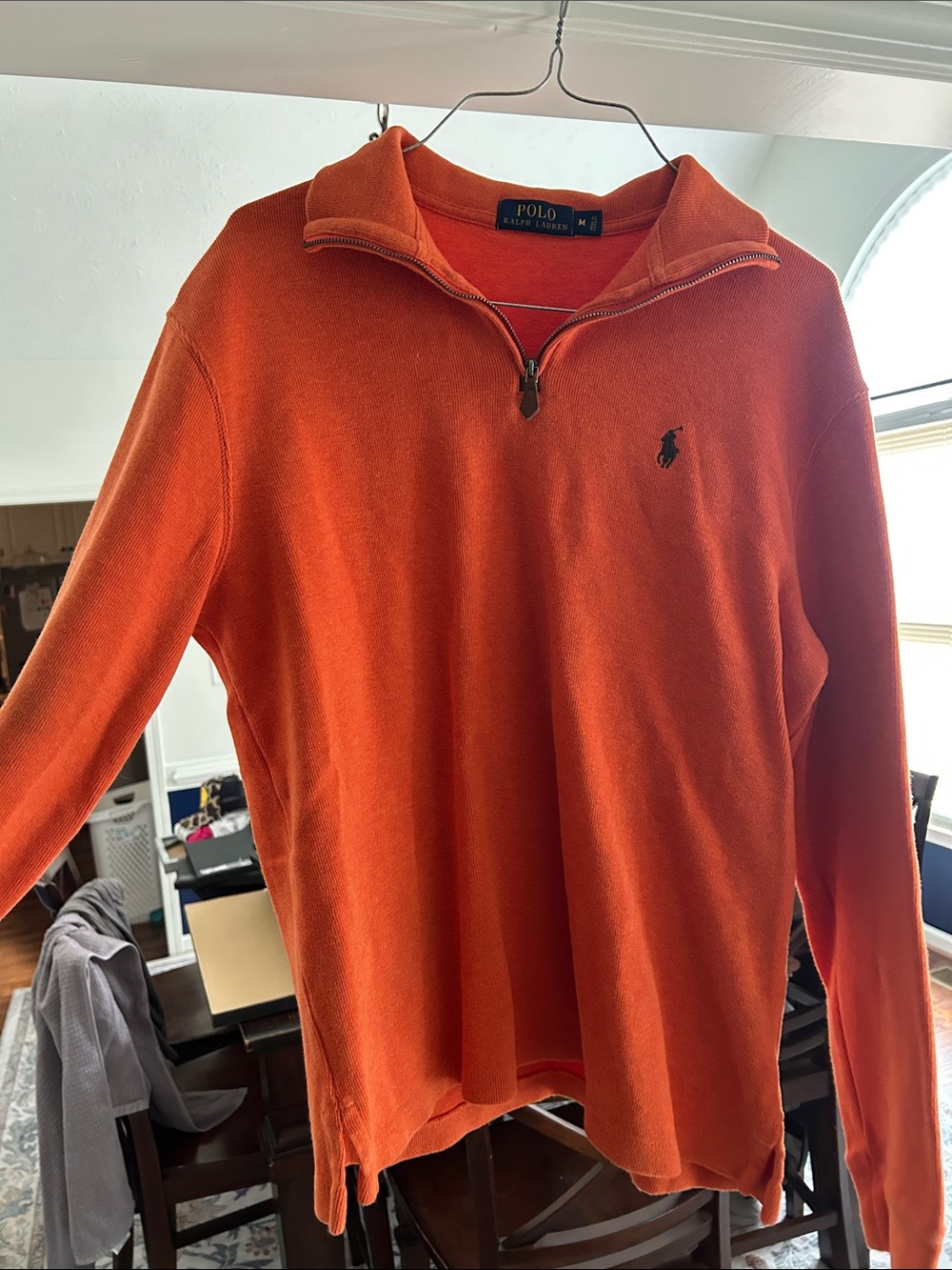 Ralph Lauren Orange Zip-Neck Pullover